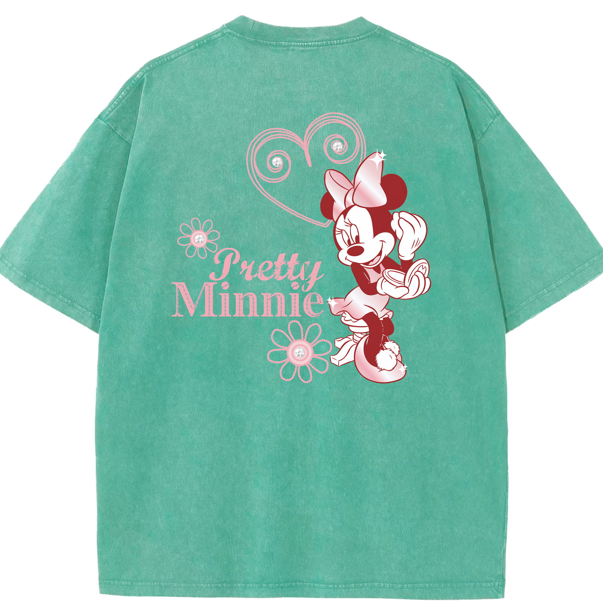 （画像用） ミッキーマウス Mickey Mouse 綿100% ヴィンテージ風 半袖Tシャツ（背面プリント）